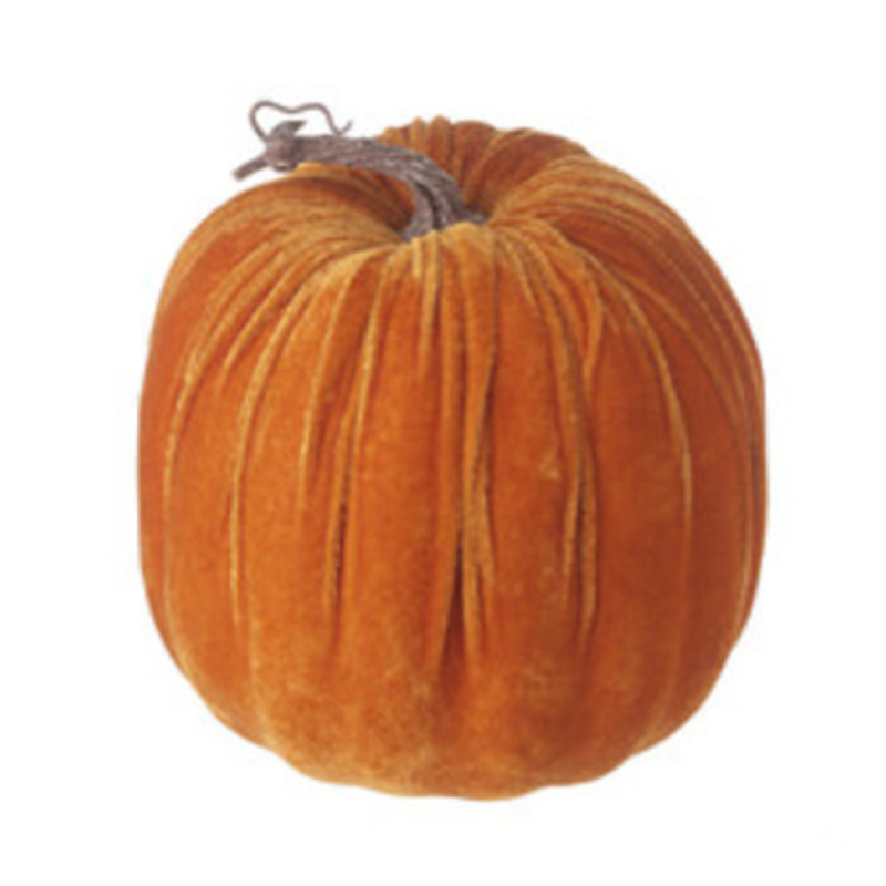 Large Orange Velvet Autumn Pumpkin by Heaven Sends